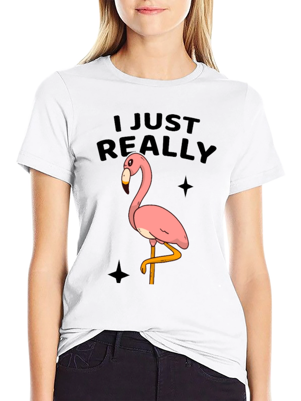Funny Flamingo Graphic Tee - Just Really Love Flamingos