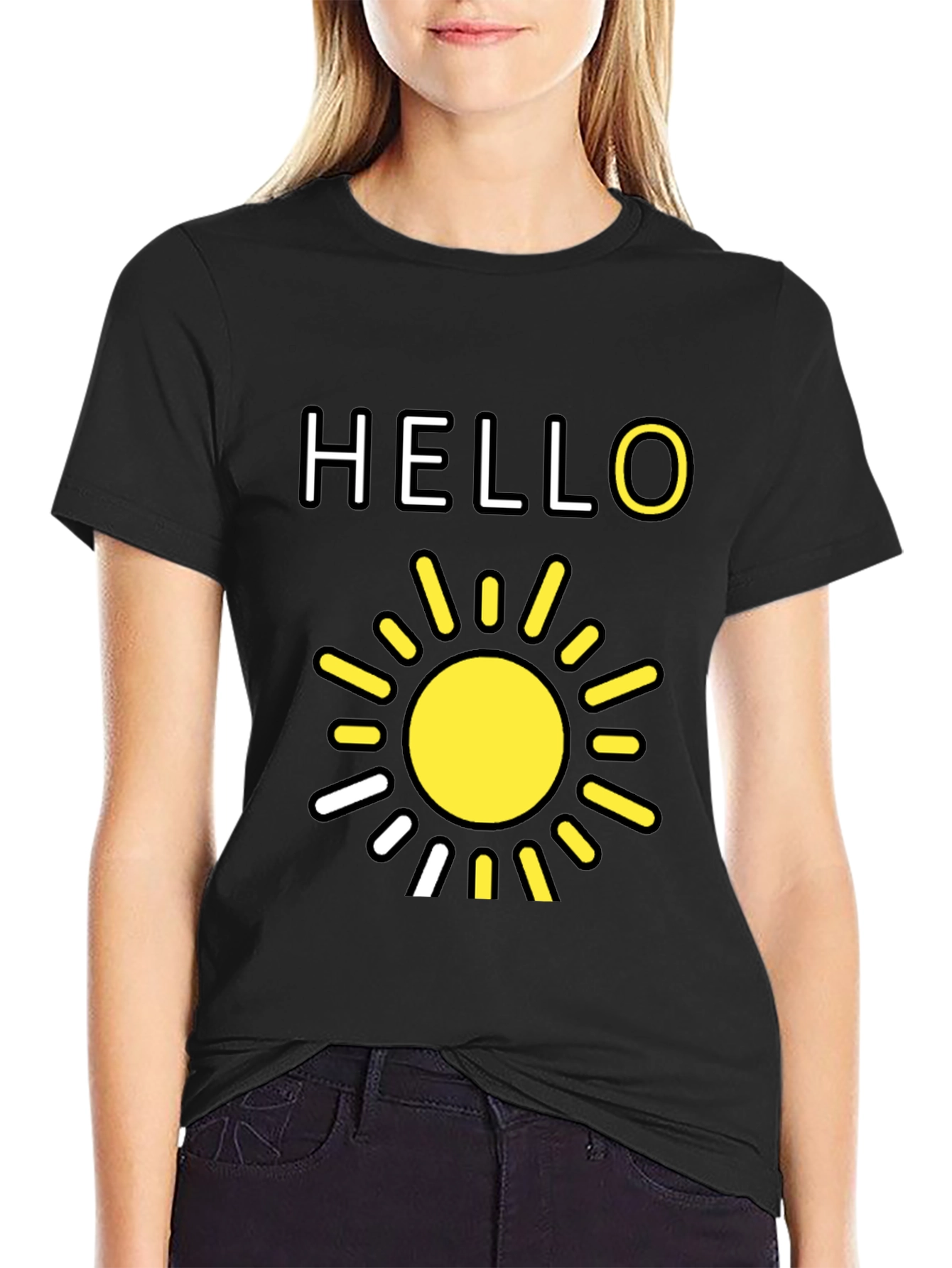 Hello Sunshine Graphic Tee - Black