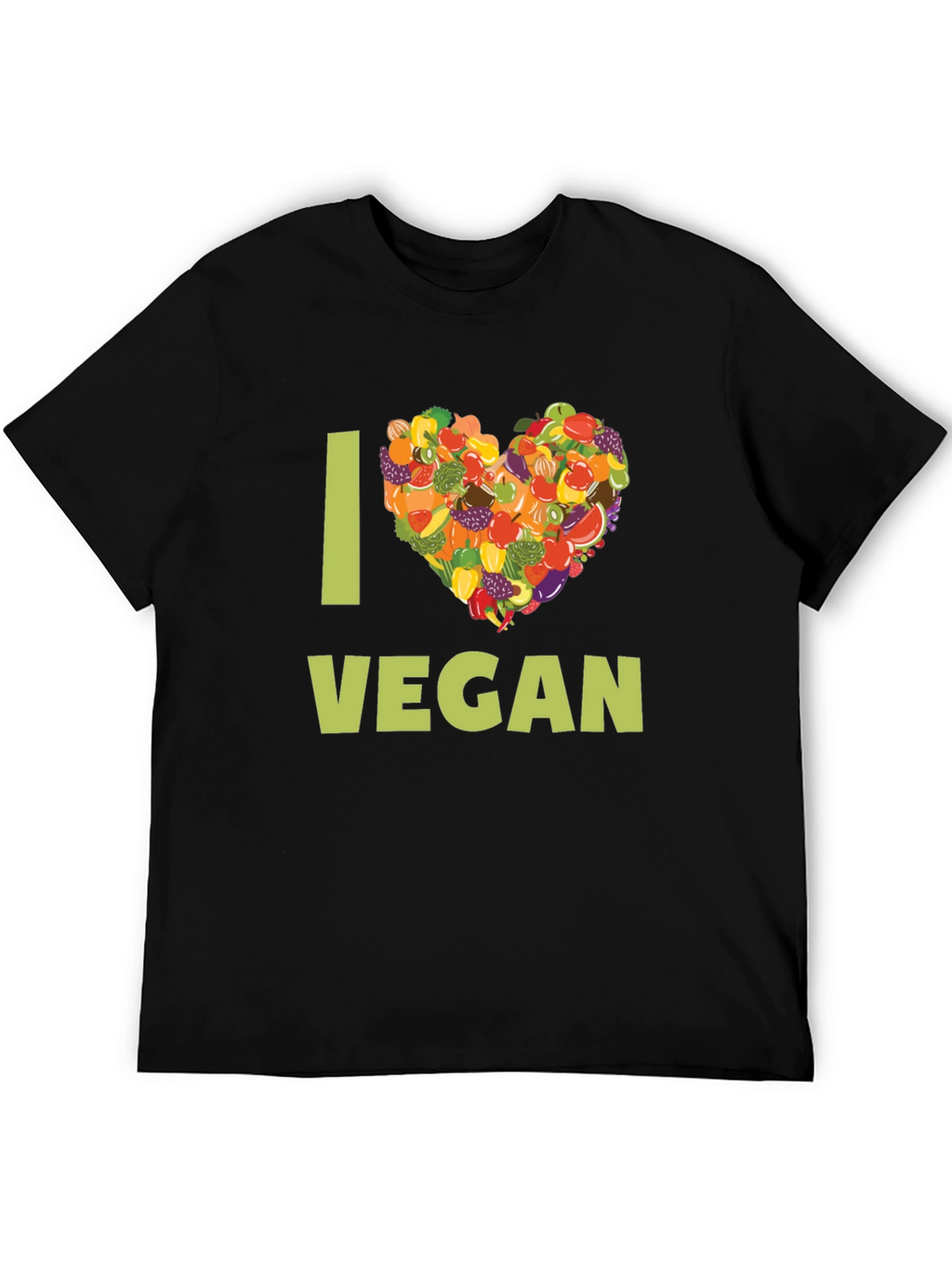 I Heart Vegan T-Shirt - Fruit & Vegetable Design