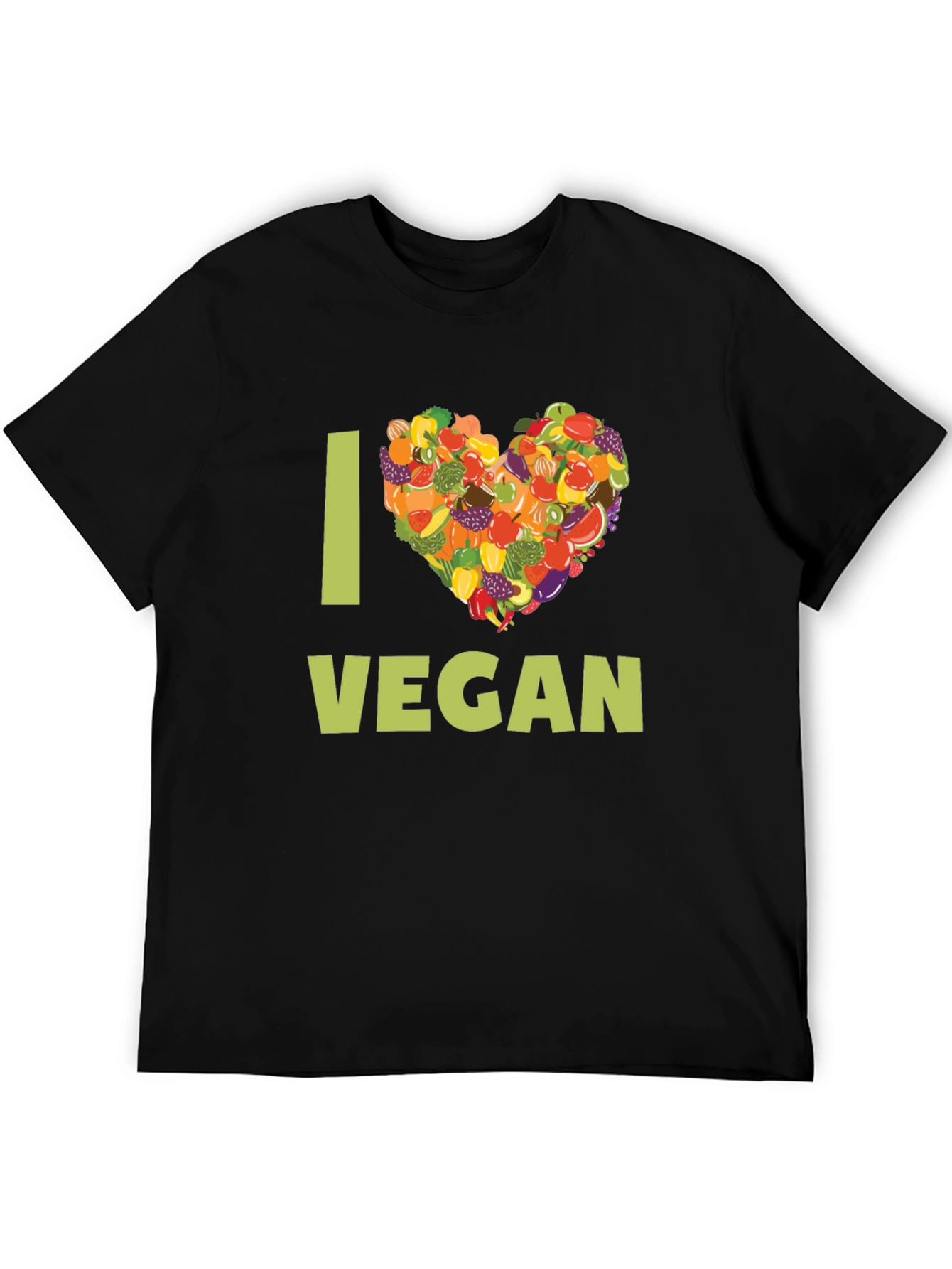 I Heart Vegan T-Shirt - Fruit & Vegetable Design