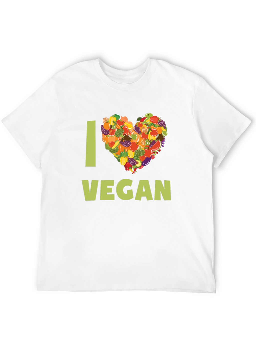 I Heart Vegan T-Shirt - Fruit & Vegetable Design