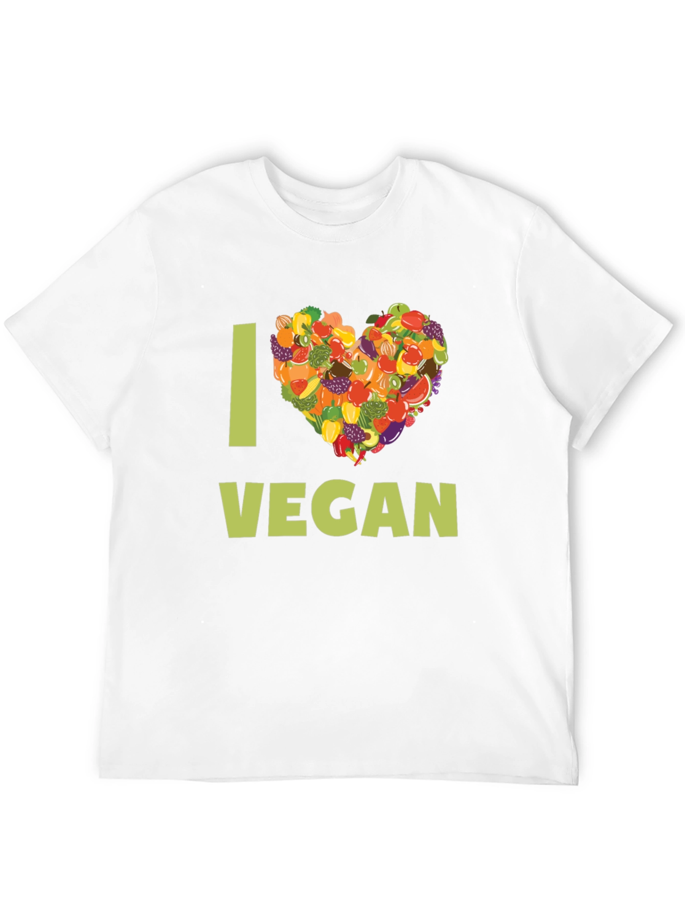 I Heart Vegan T-Shirt - Fruit & Vegetable Design