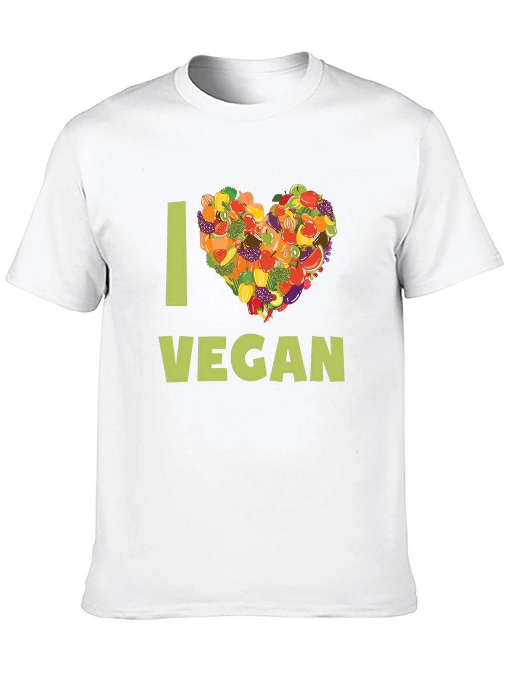 I Heart Vegan T-Shirt - Fruit & Vegetable Design