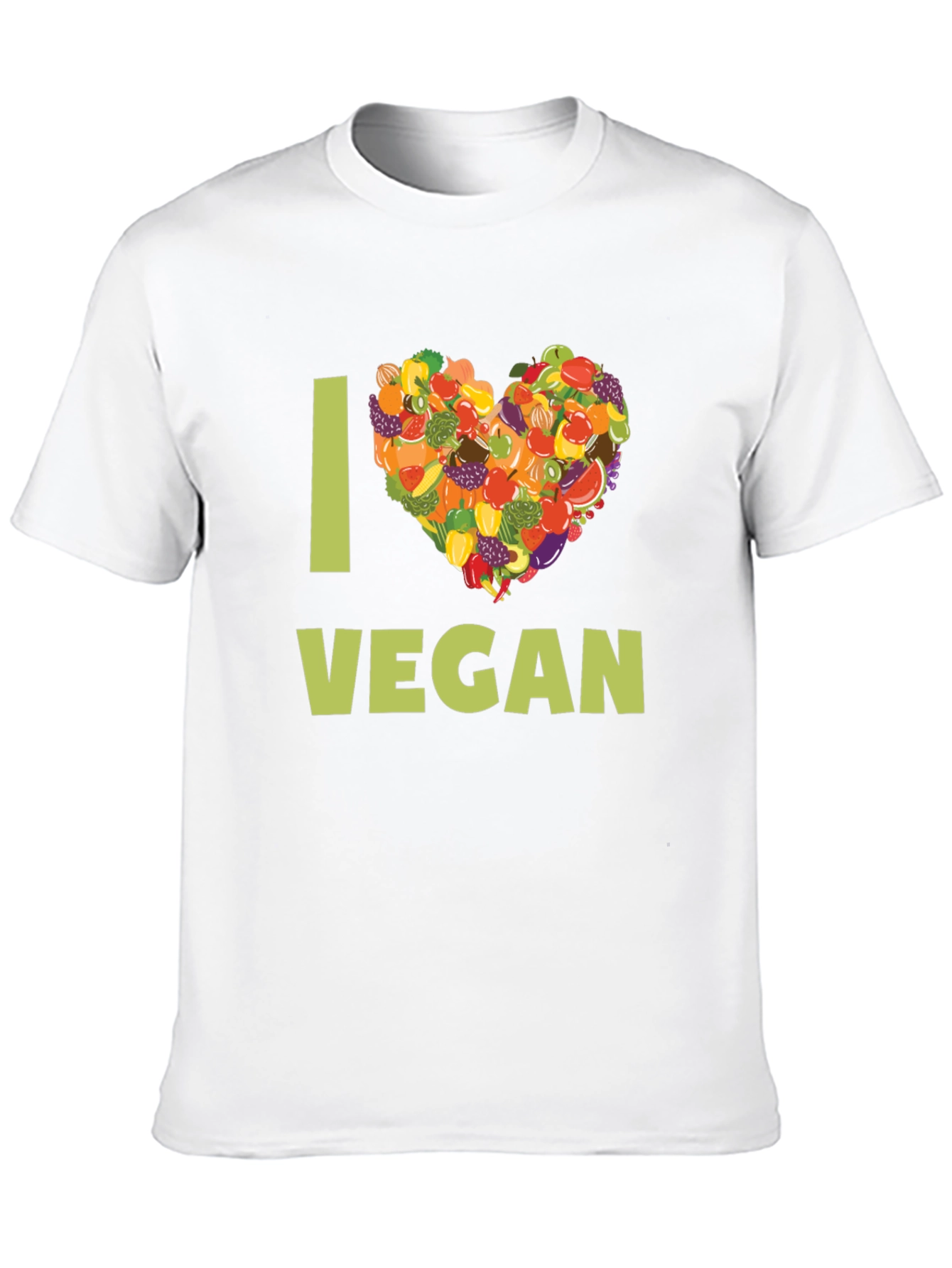 I Heart Vegan T-Shirt - Fruit & Vegetable Design