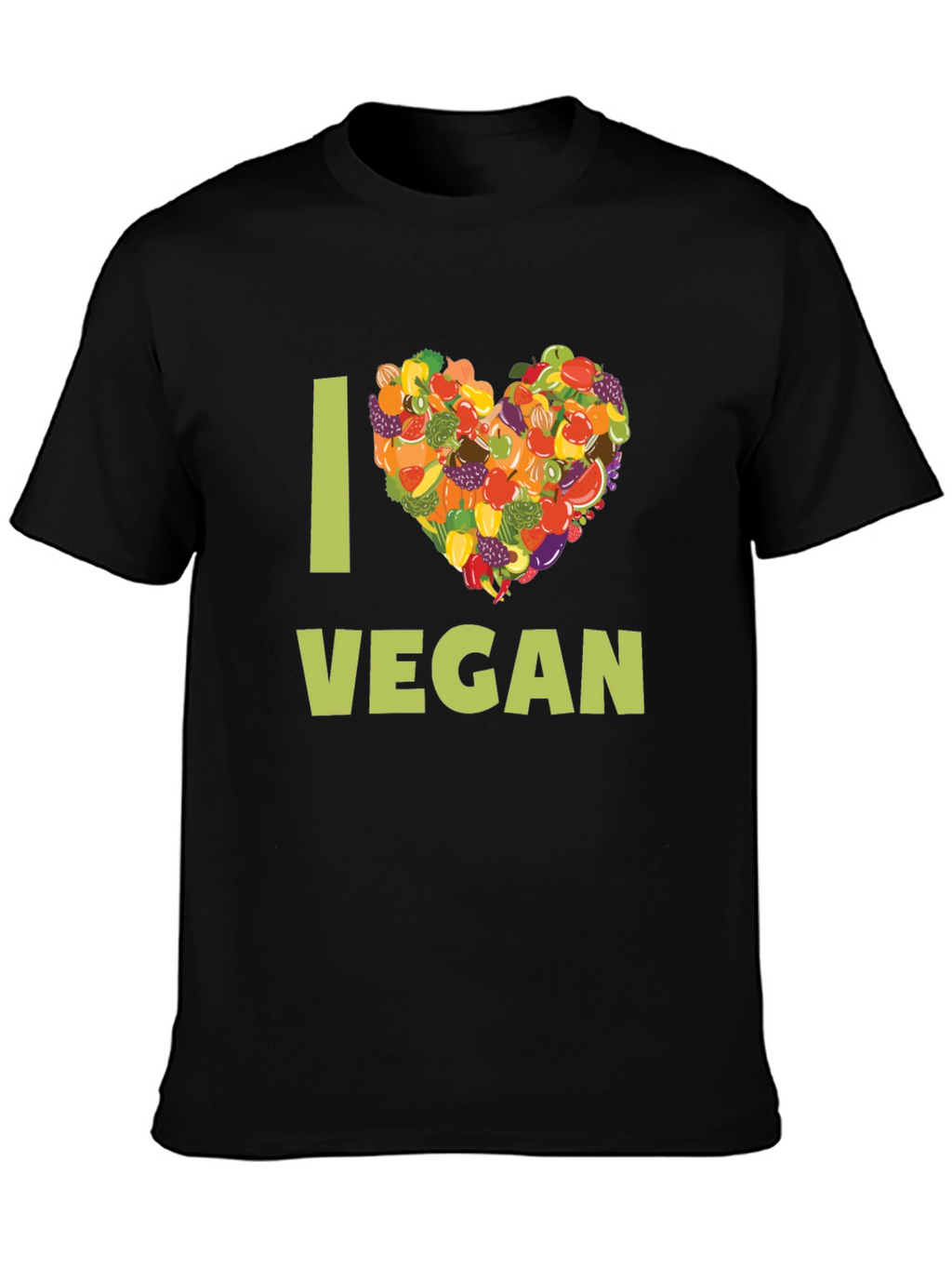 I Heart Vegan T-Shirt - Fruit & Vegetable Design