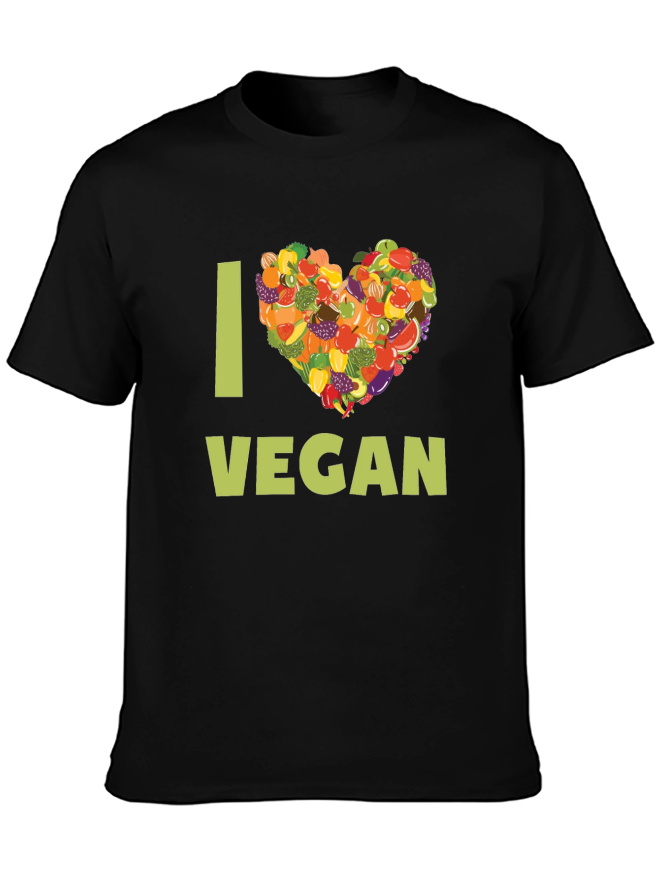 I Heart Vegan T-Shirt - Fruit & Vegetable Design