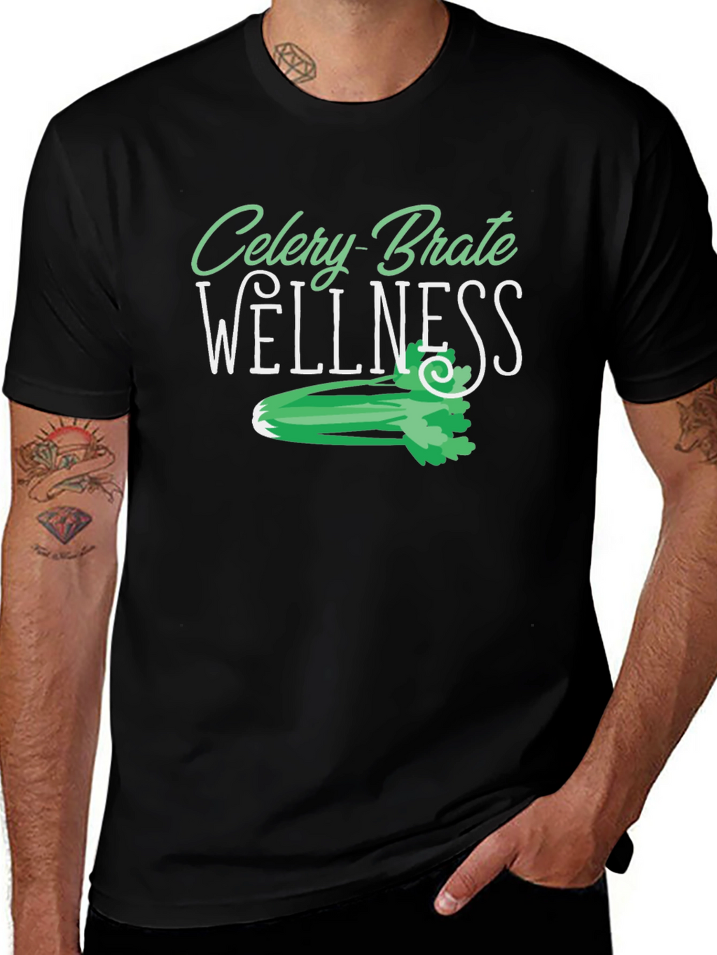 Celery-Brate Wellness Black T-Shirt