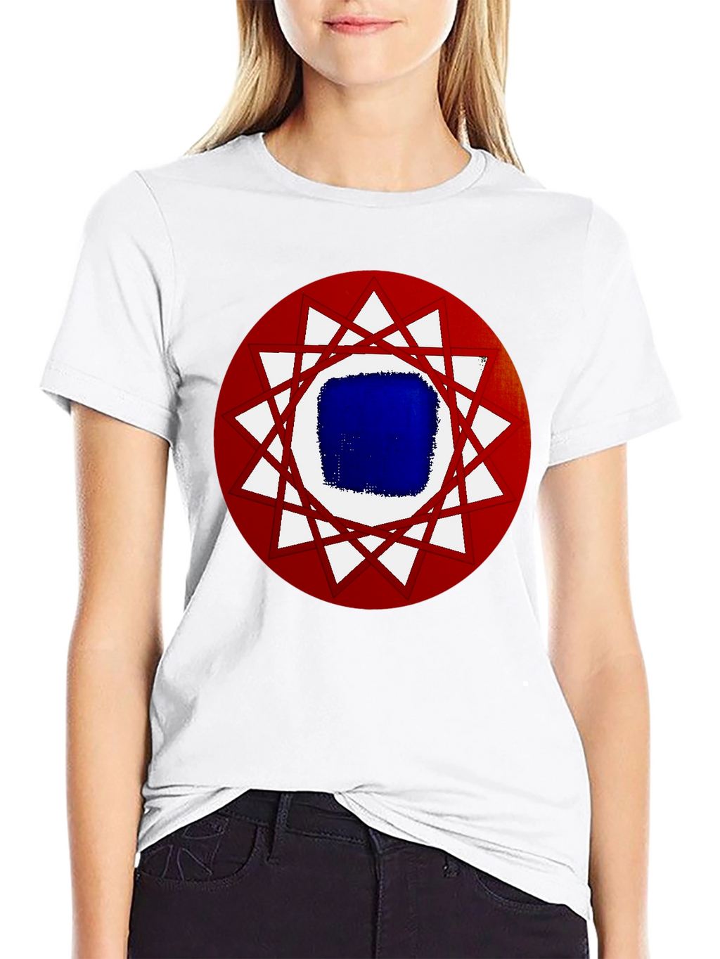 Geometric Graphic Tee - Black