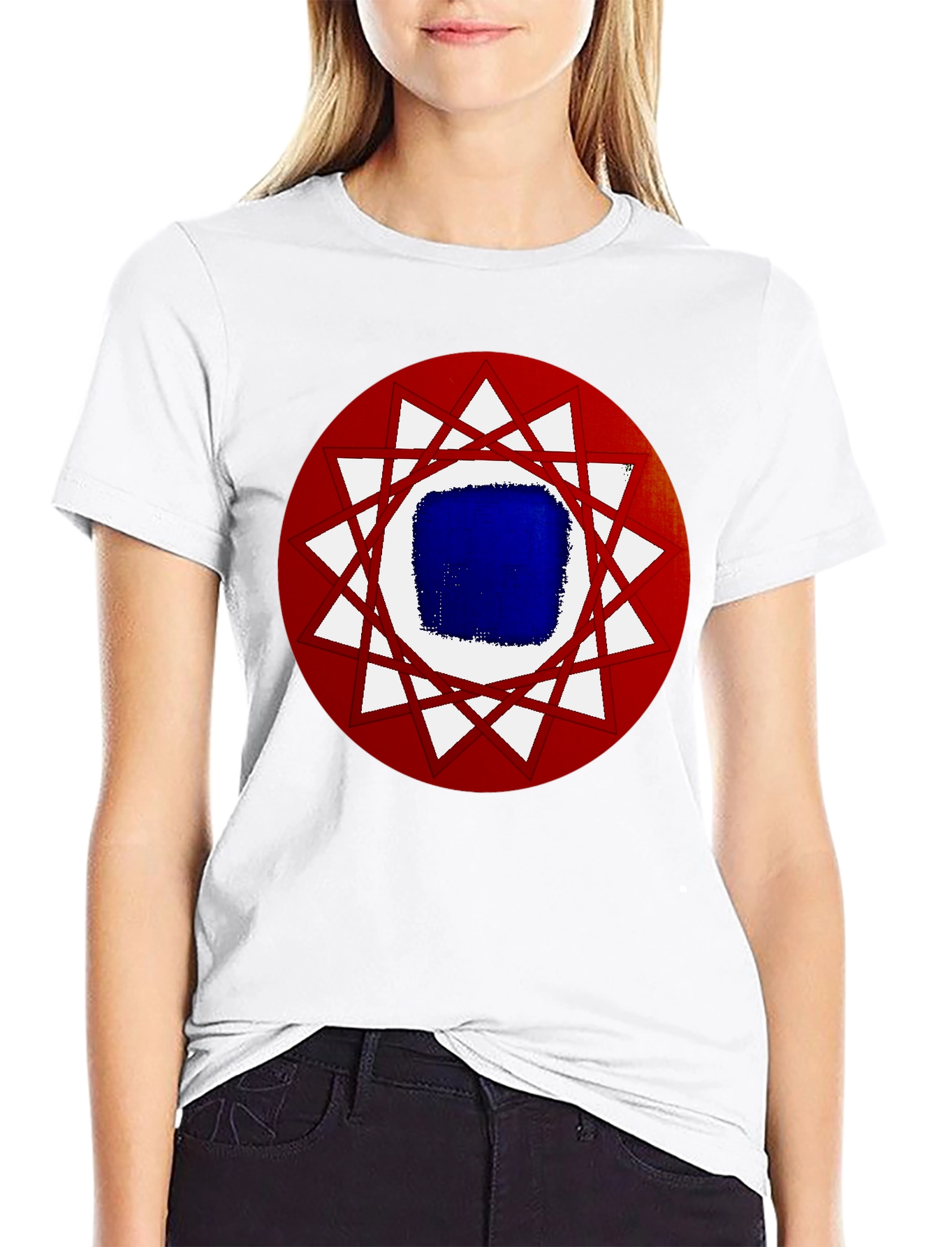Geometric Graphic Tee - Black