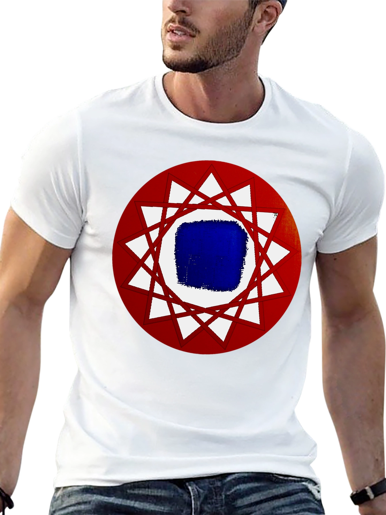 Geometric Graphic Tee - Black