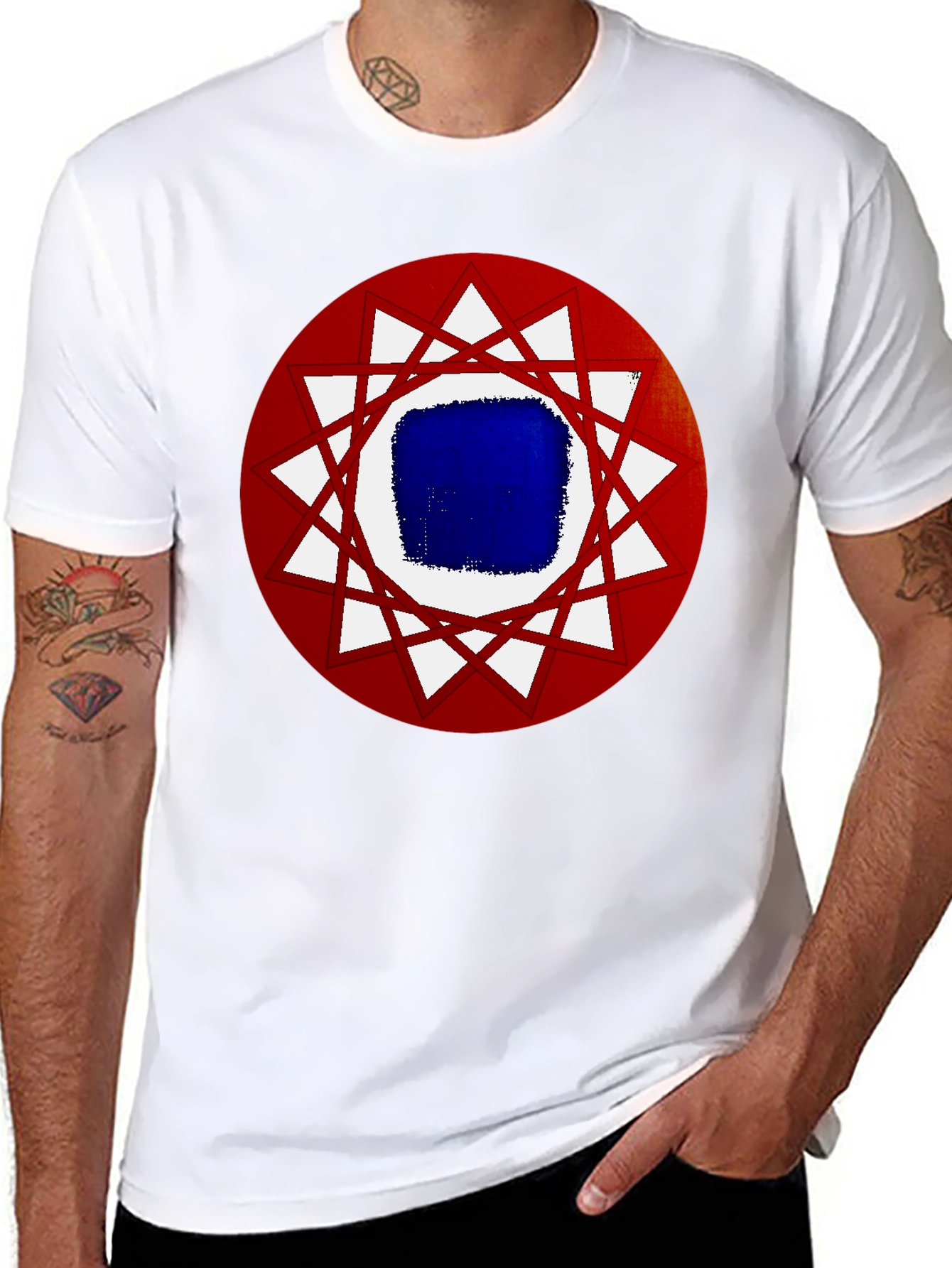 Geometric Graphic Tee - Black