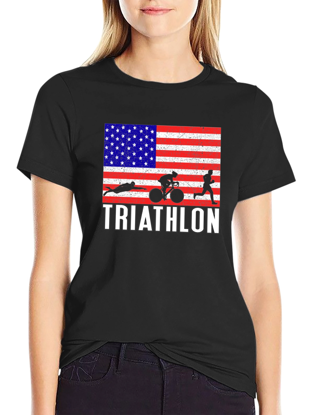 Triathlon USA Flag T-Shirt