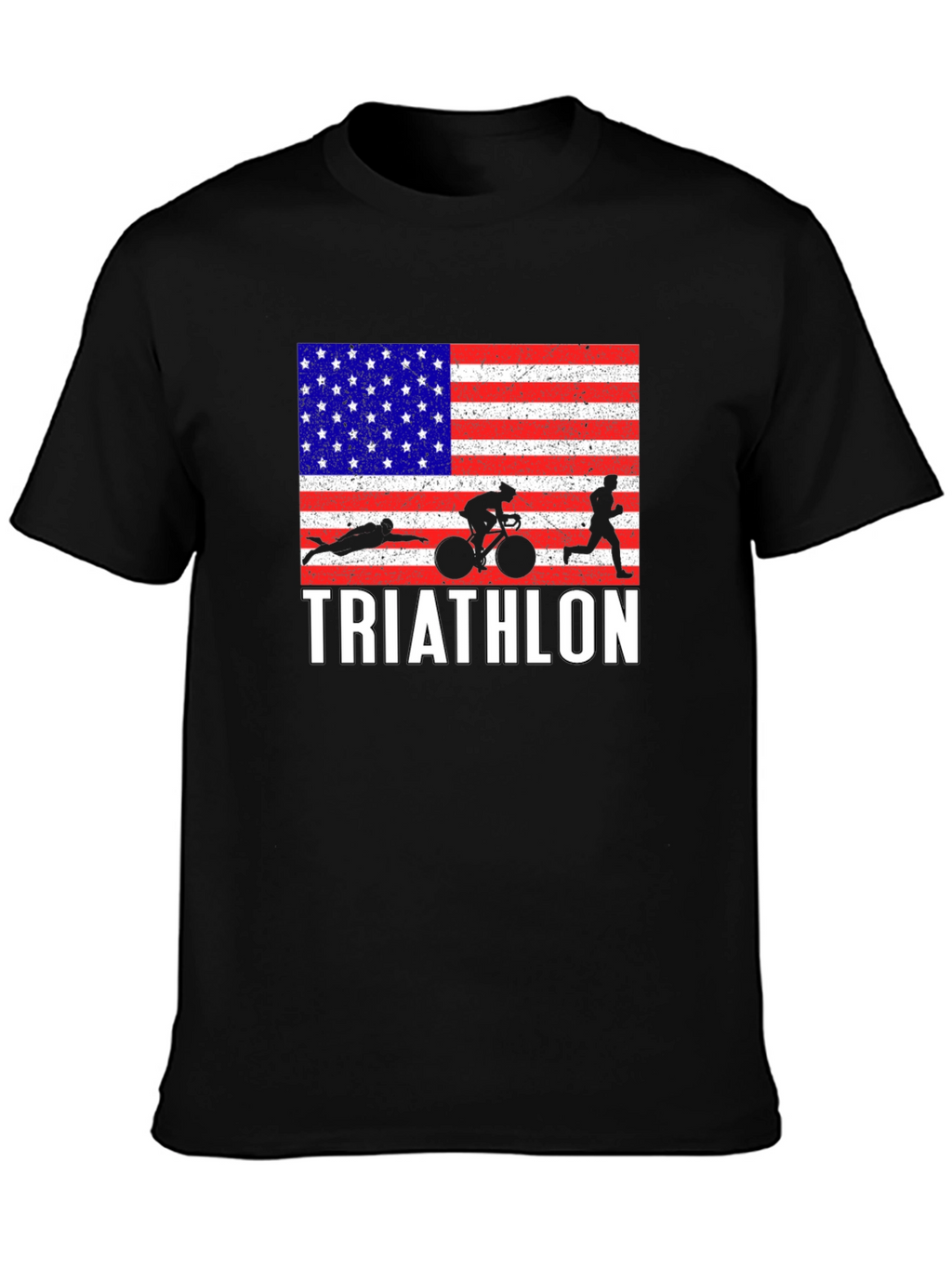 Triathlon USA Flag T-Shirt