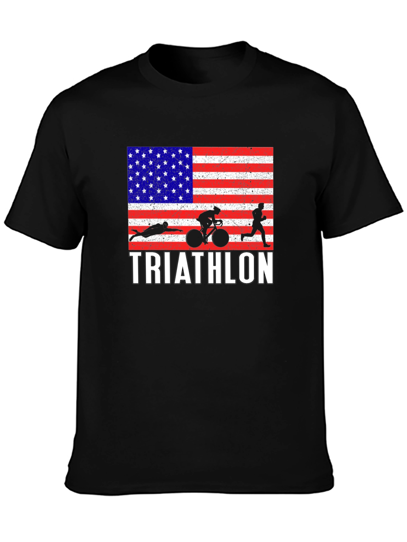 Triathlon USA Flag T-Shirt
