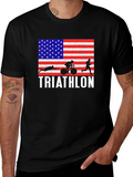 Triathlon USA Flag T-Shirt