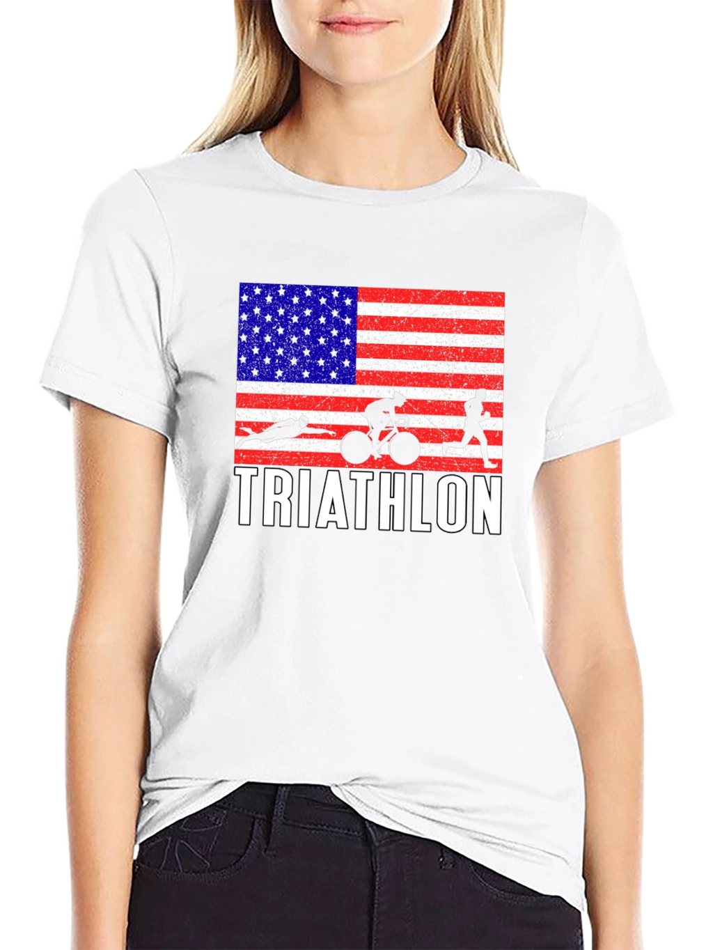 Triathlon USA Flag T-Shirt