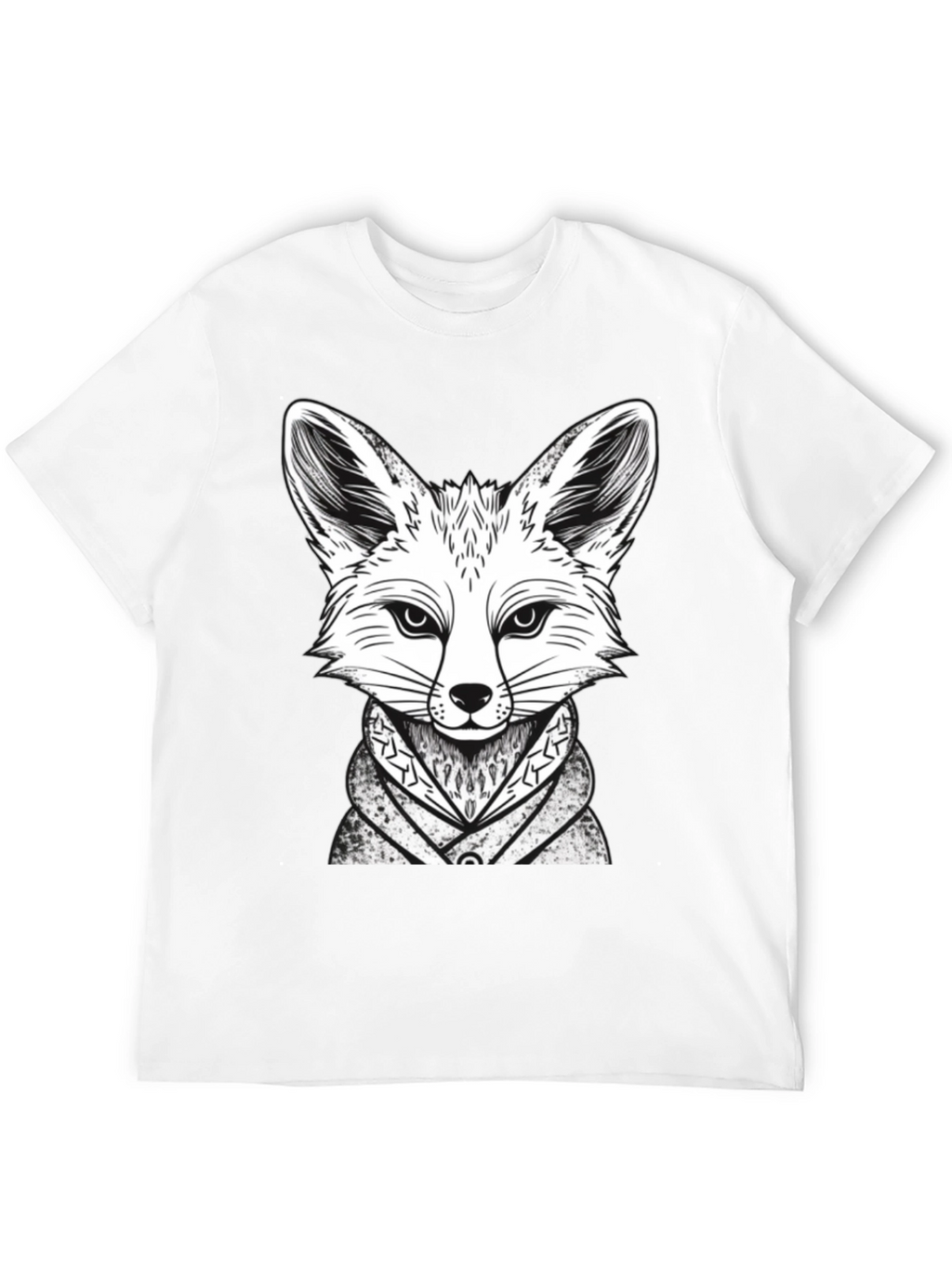 Fox Graphic Tee - Stylish Animal Design Black T-Shirt
