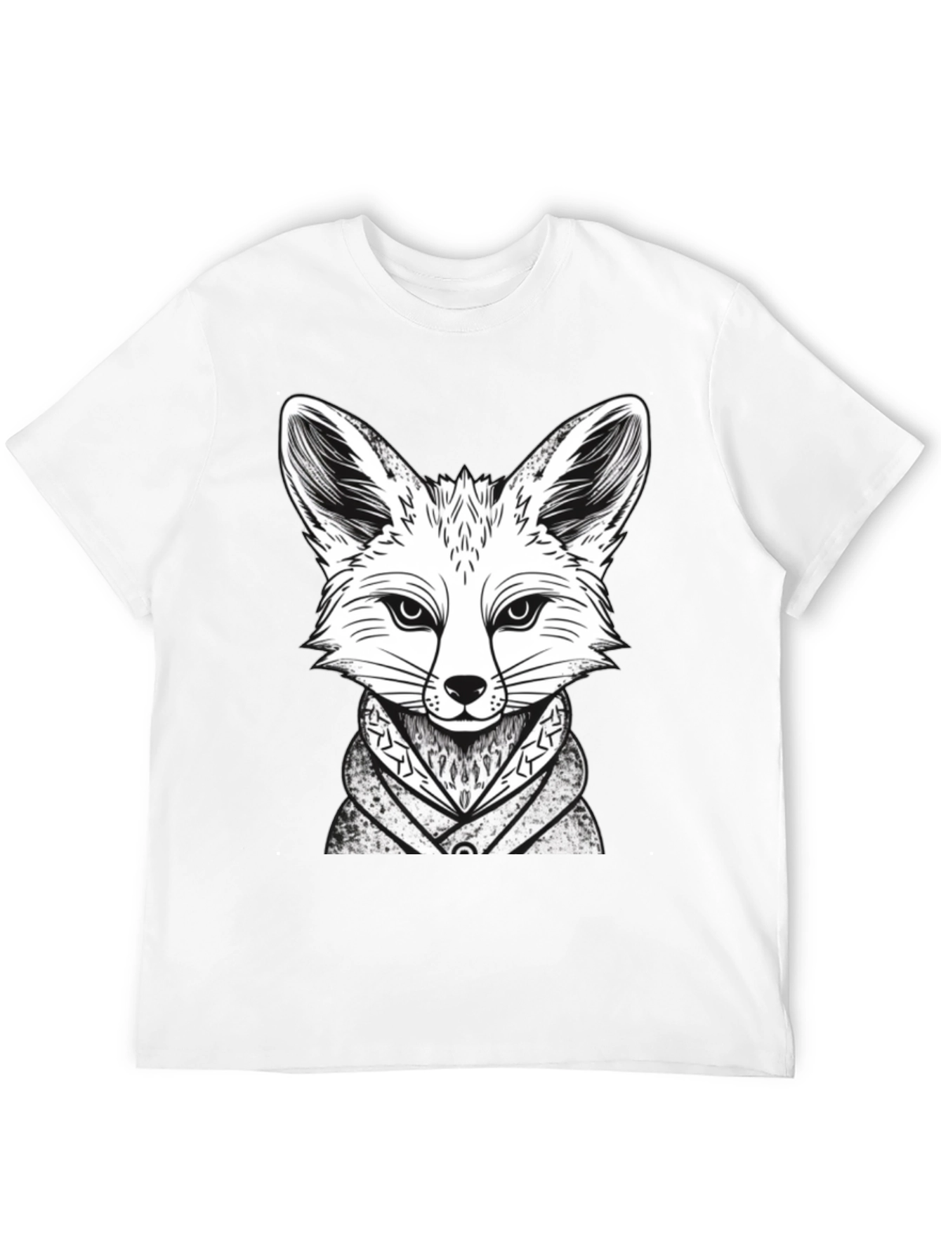 Fox Graphic Tee - Stylish Animal Design Black T-Shirt