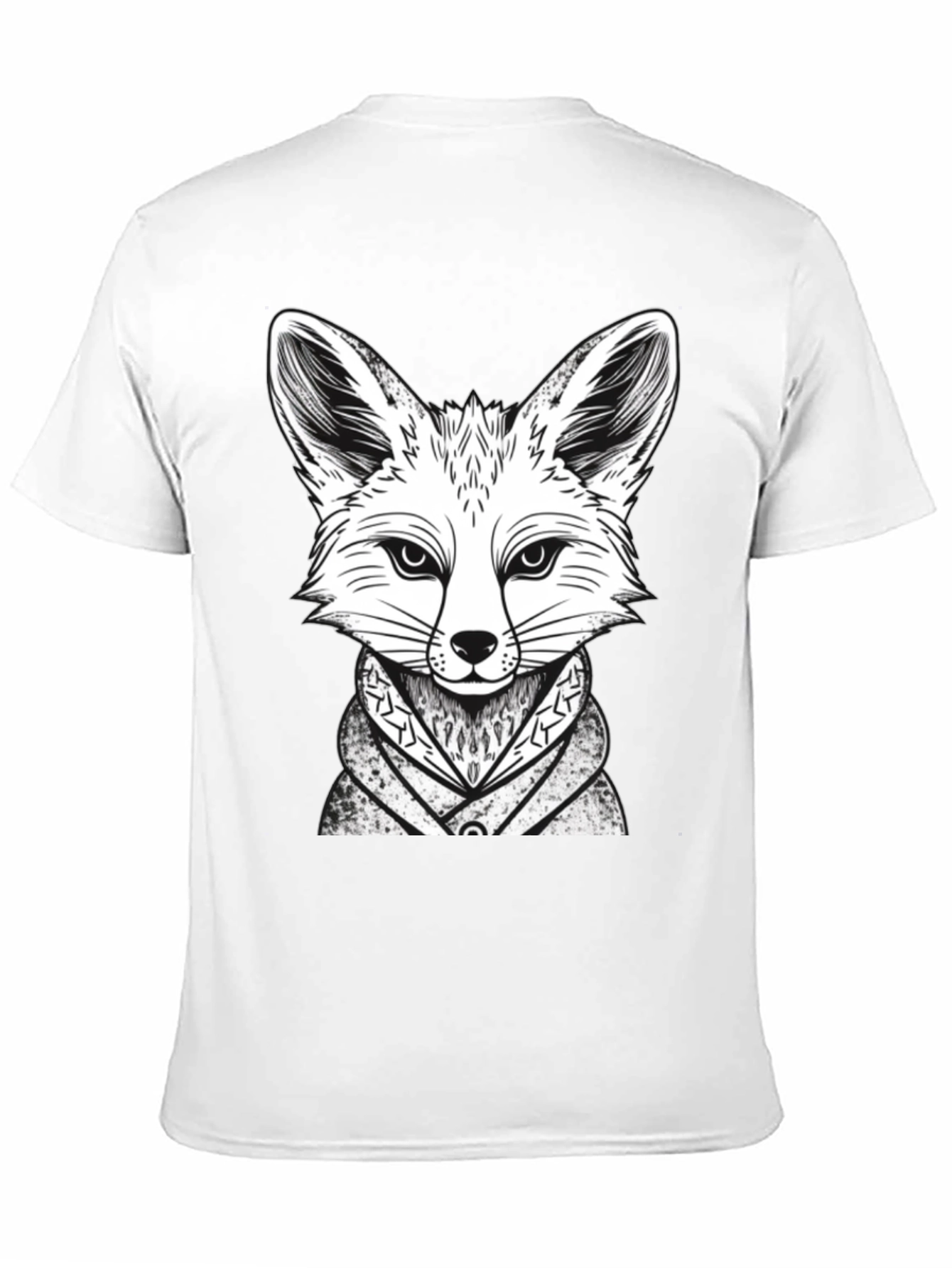 Fox Graphic Tee - Stylish Animal Design Black T-Shirt