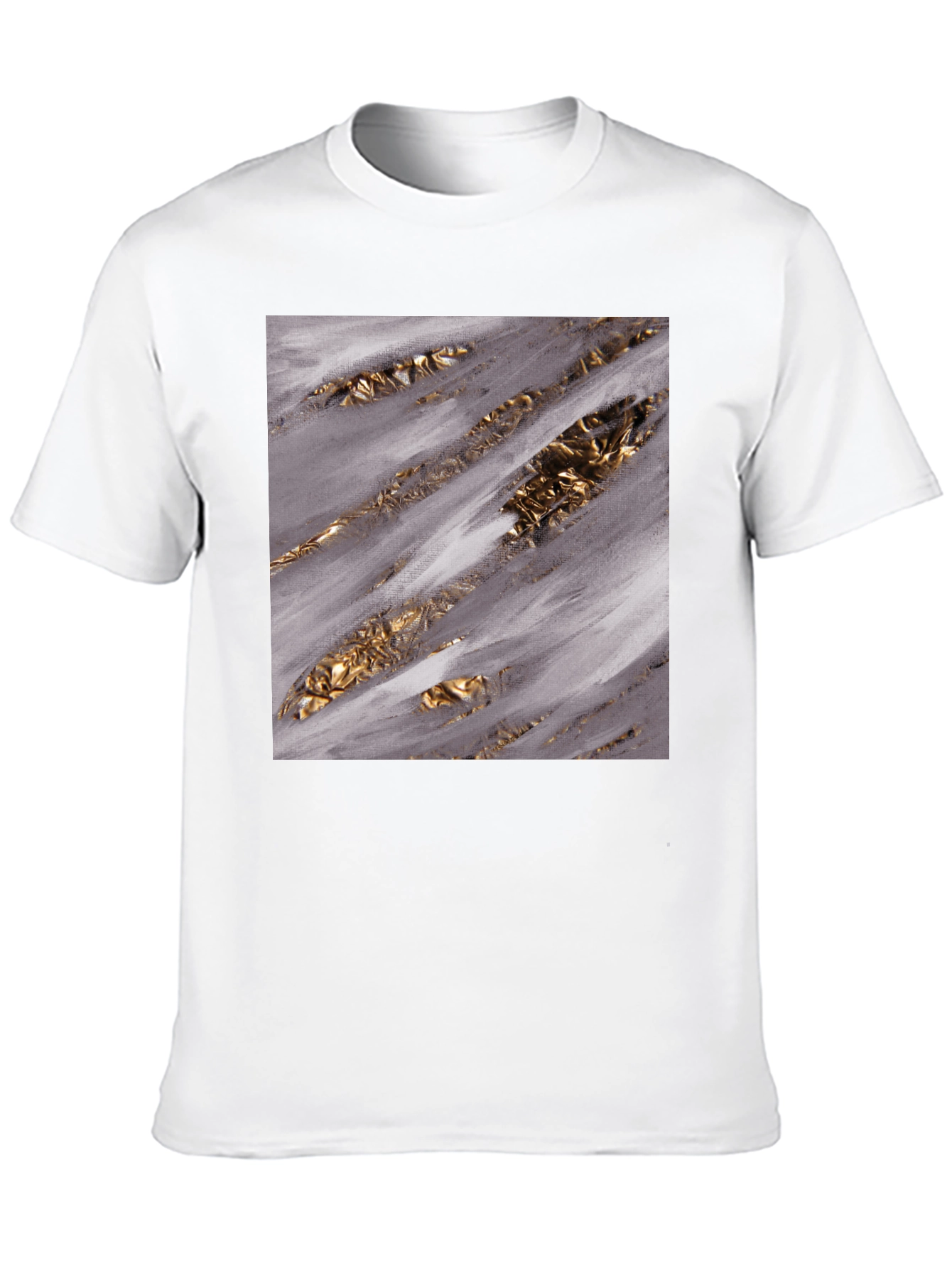 Abstract Gold Streak Graphic Tee