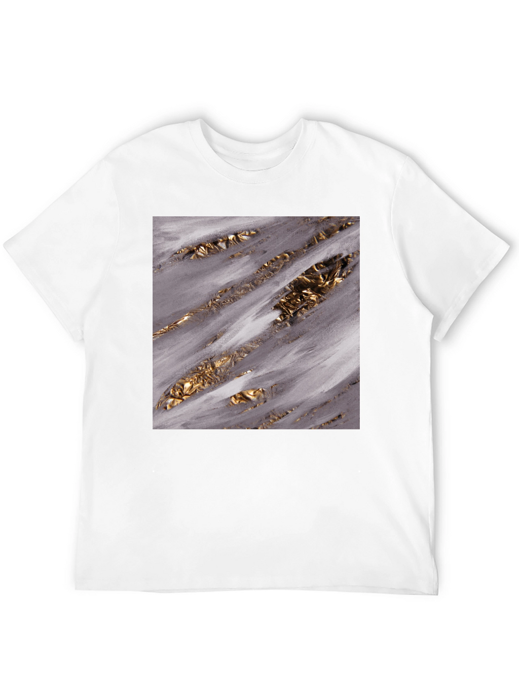 Abstract Gold Streak Graphic Tee