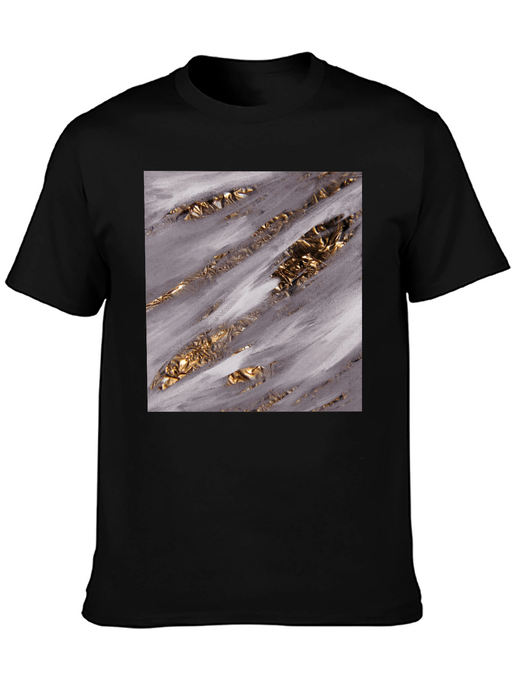 Abstract Gold Streak Graphic Tee
