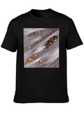 Abstract Gold Streak Graphic Tee