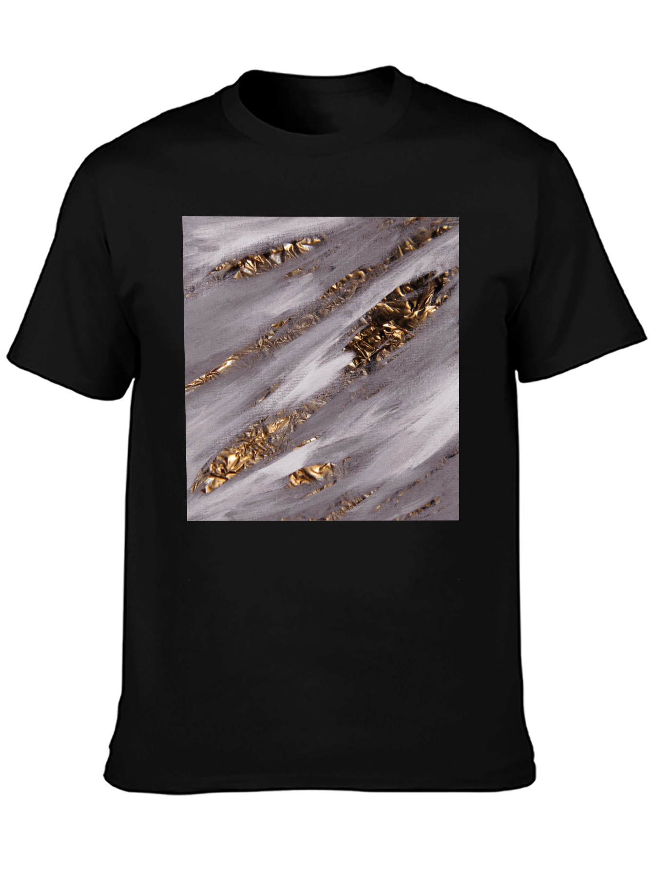Abstract Gold Streak Graphic Tee