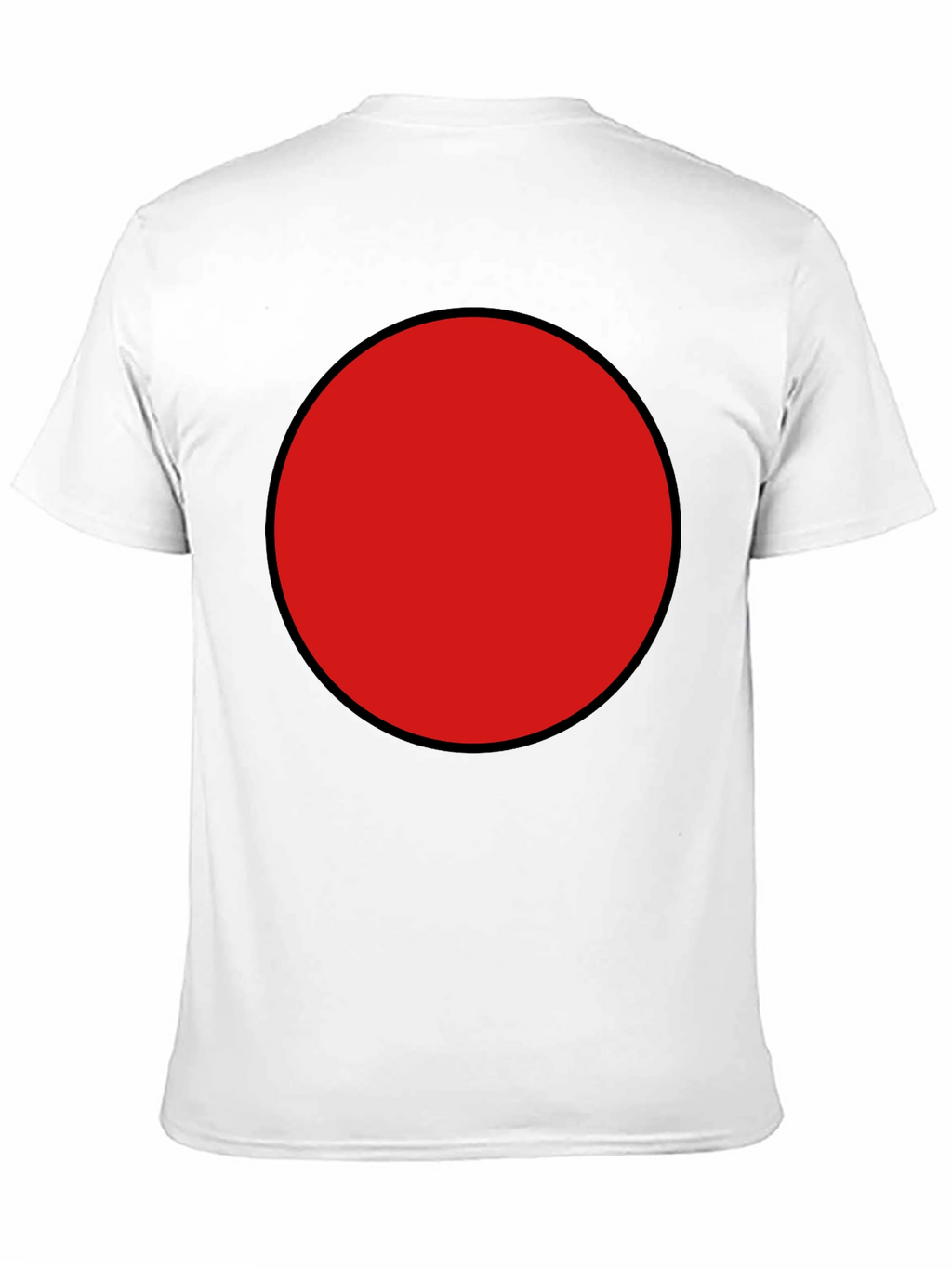 Red Circle Graphic Tee - Black Cotton Blend Shirt