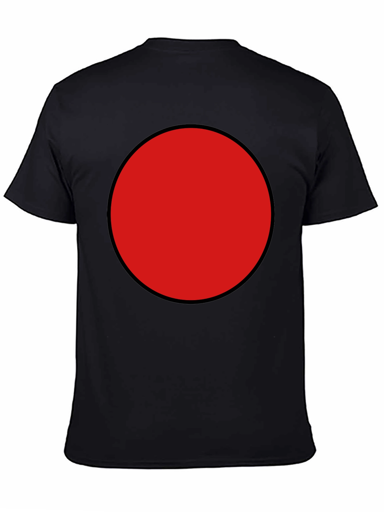 Red Circle Graphic Tee - Black Cotton Blend Shirt