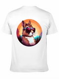 Cool Squirrel Graphic Tee - Retro Sunset Design