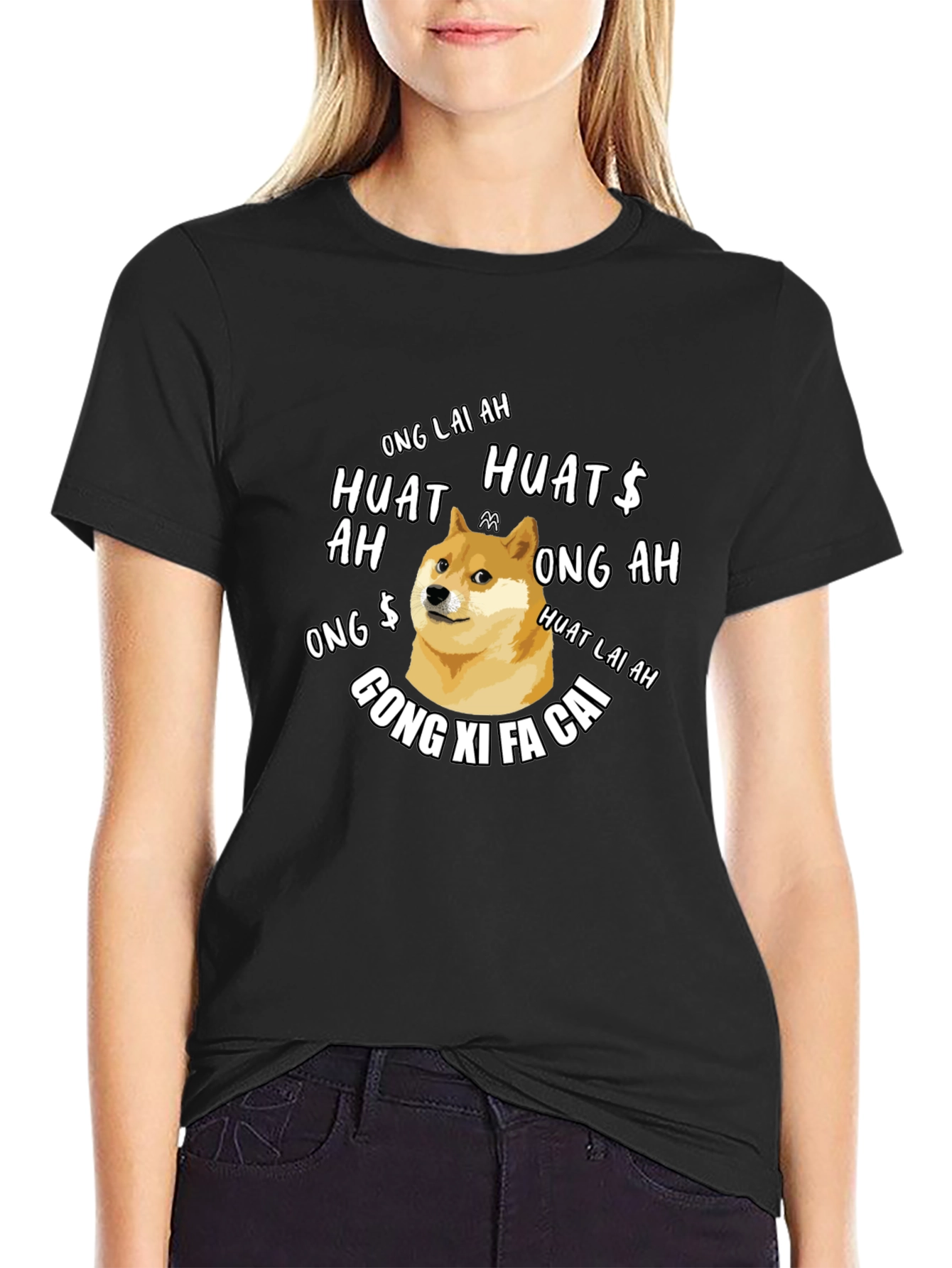 Doge Chinese New Year T-Shirt - Ong Lai Ah Huat!