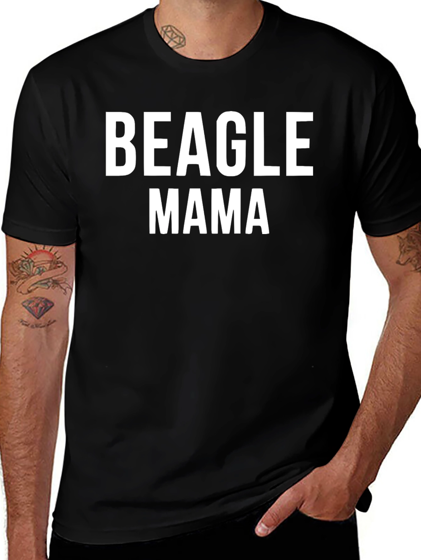 Beagle Mama Graphic Tee - Black Unisex T-Shirt