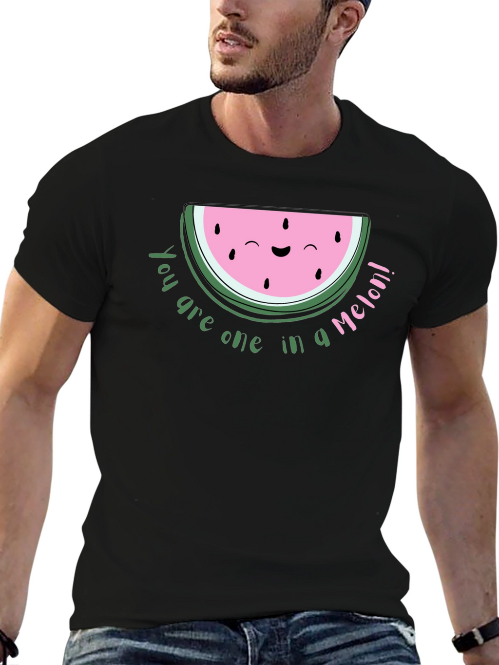 Cute Watermelon Pun Black T-Shirt