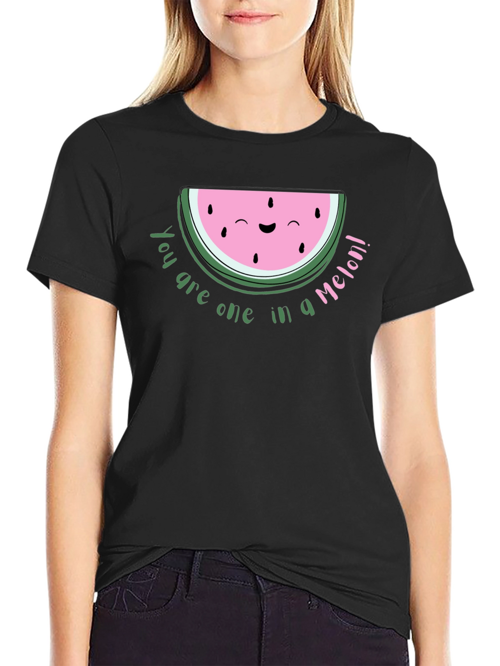 Cute Watermelon Pun Black T-Shirt