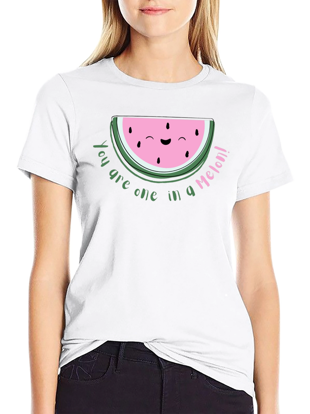 Cute Watermelon Pun Black T-Shirt