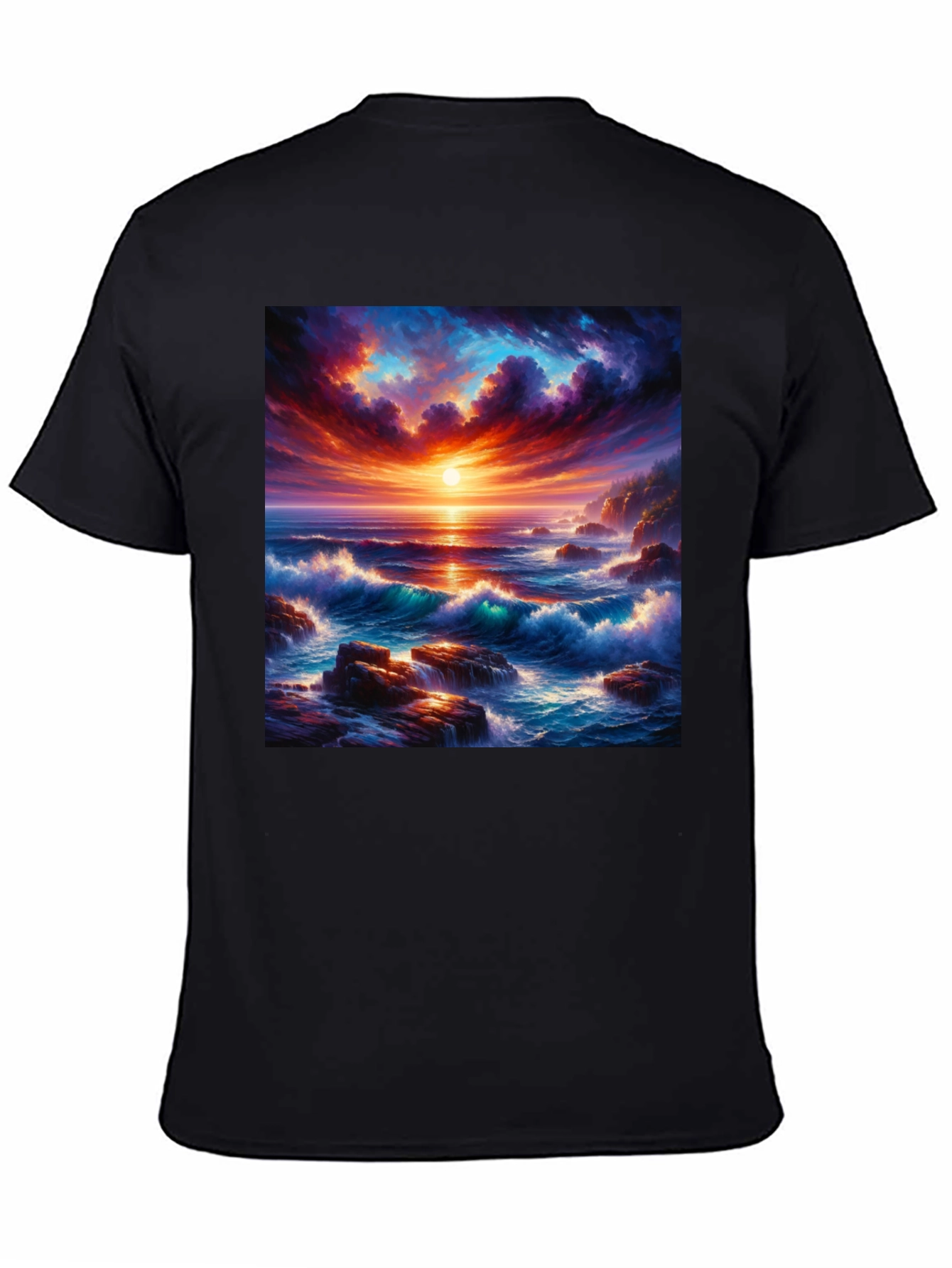 Ocean Sunset Graphic Tee - Stunning Wave Design