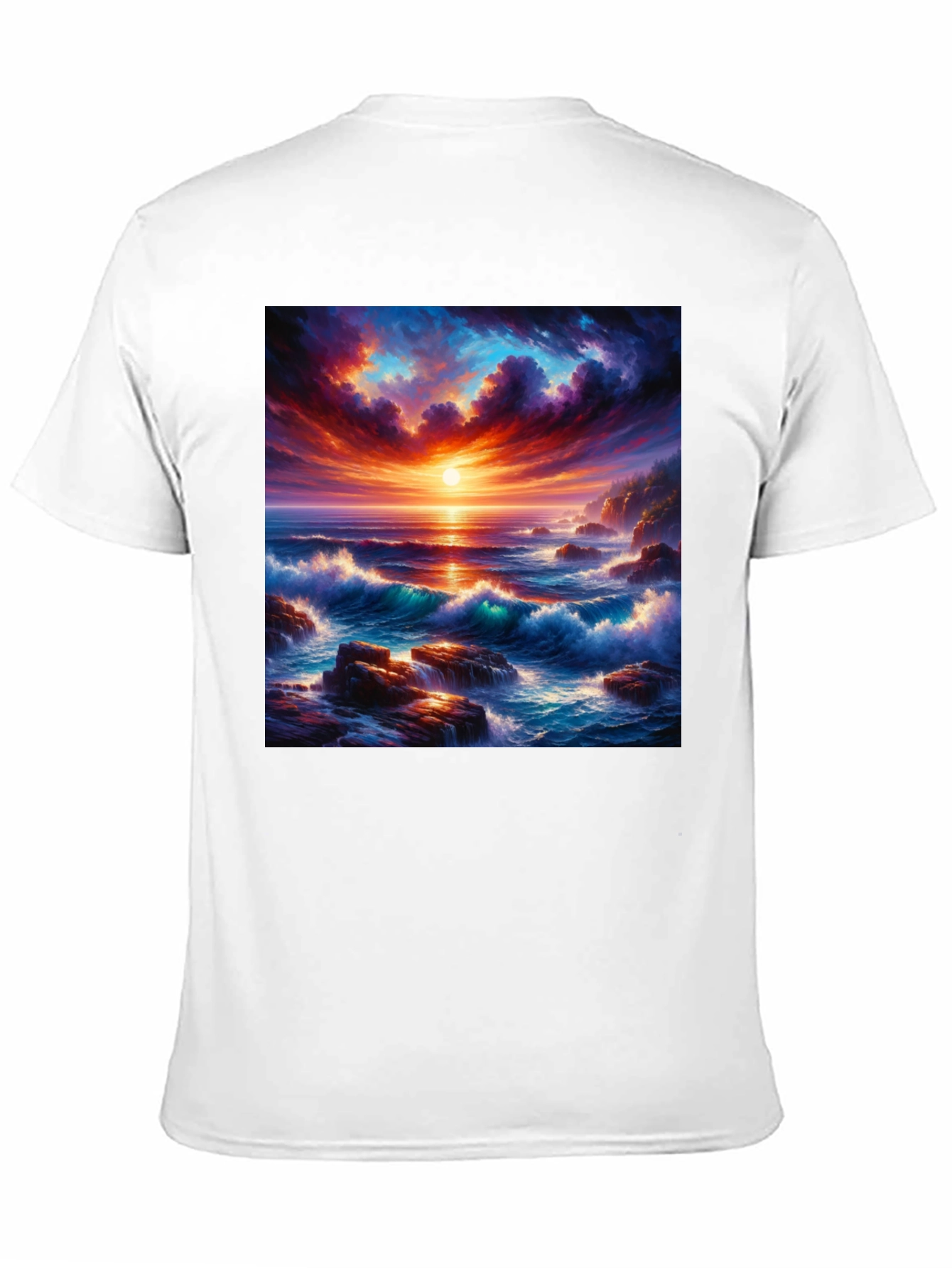 Ocean Sunset Graphic Tee - Stunning Wave Design