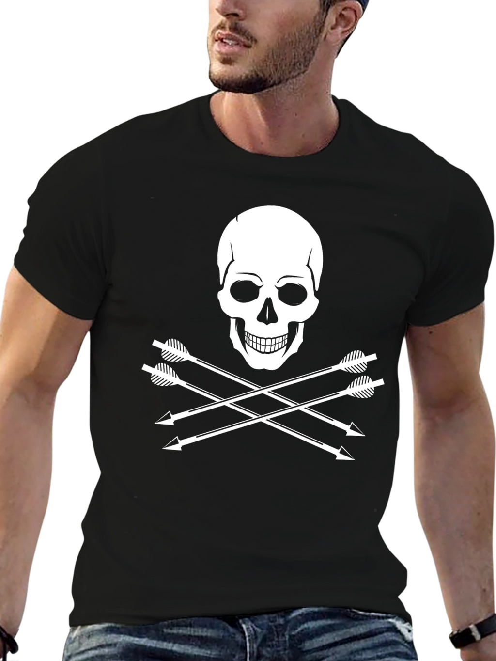 Skull & Arrow T-Shirt - Black Graphic Tee