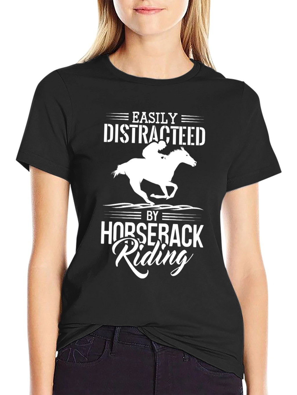 Easily Distracted by Horseback Riding T-Shirt