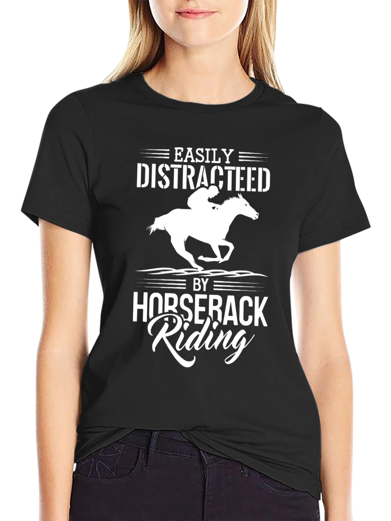 Easily Distracted by Horseback Riding T-Shirt