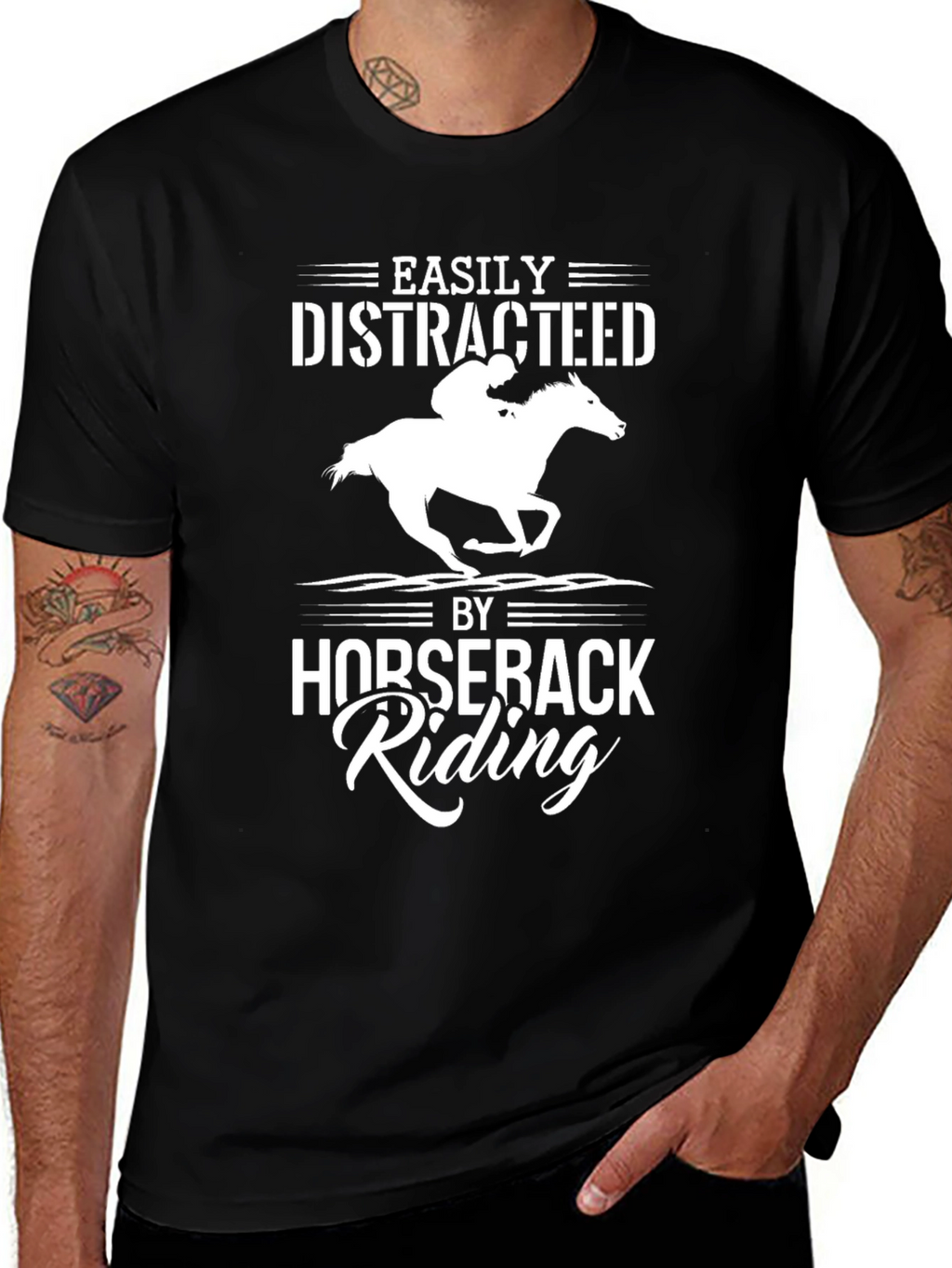 Easily Distracted by Horseback Riding T-Shirt