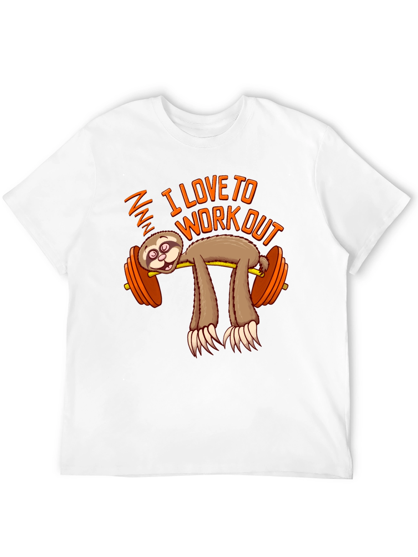 Funny Sloth Workout T-Shirt - I Love To Workout Gym Tee