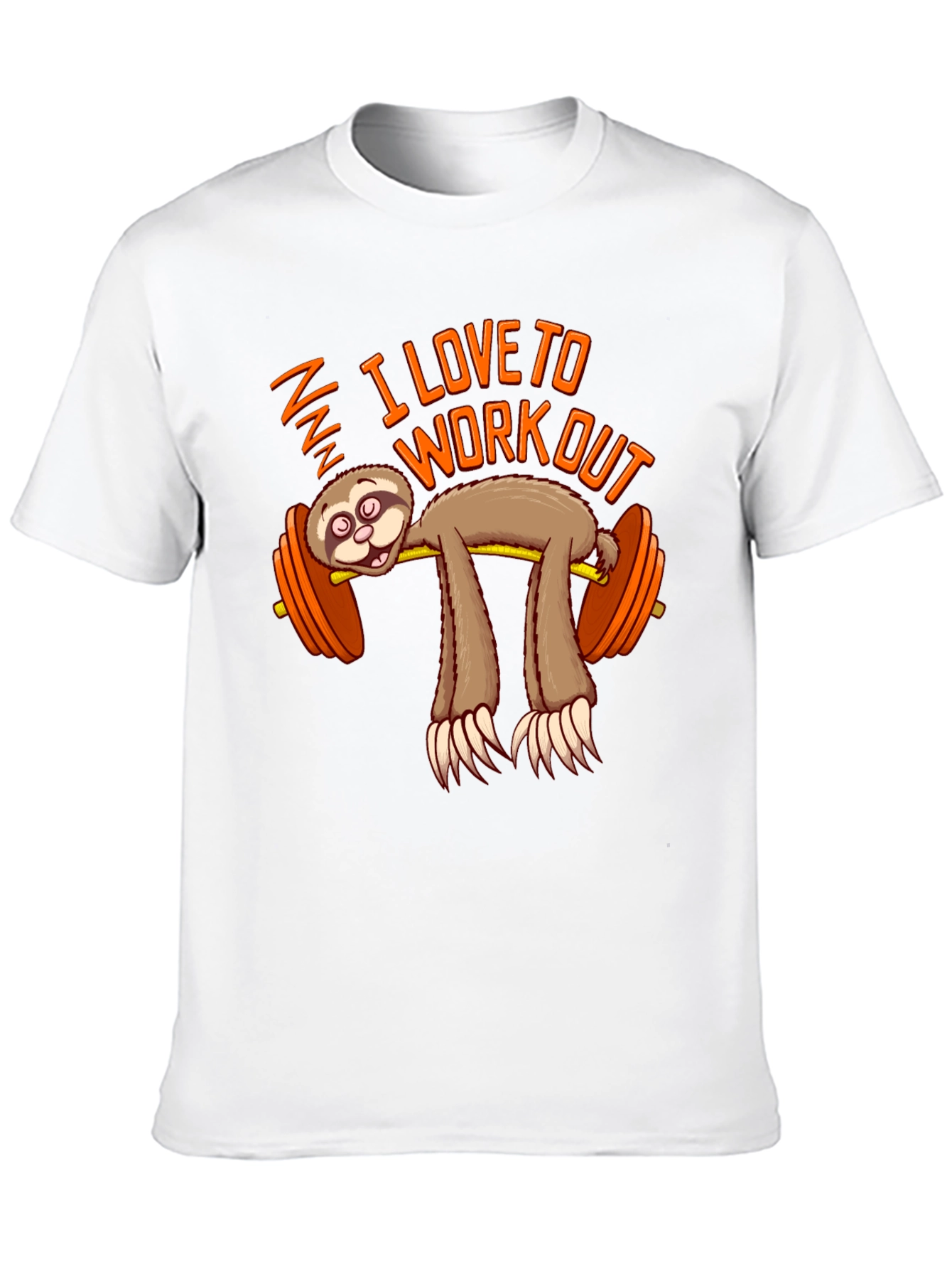 Funny Sloth Workout T-Shirt - I Love To Workout Gym Tee