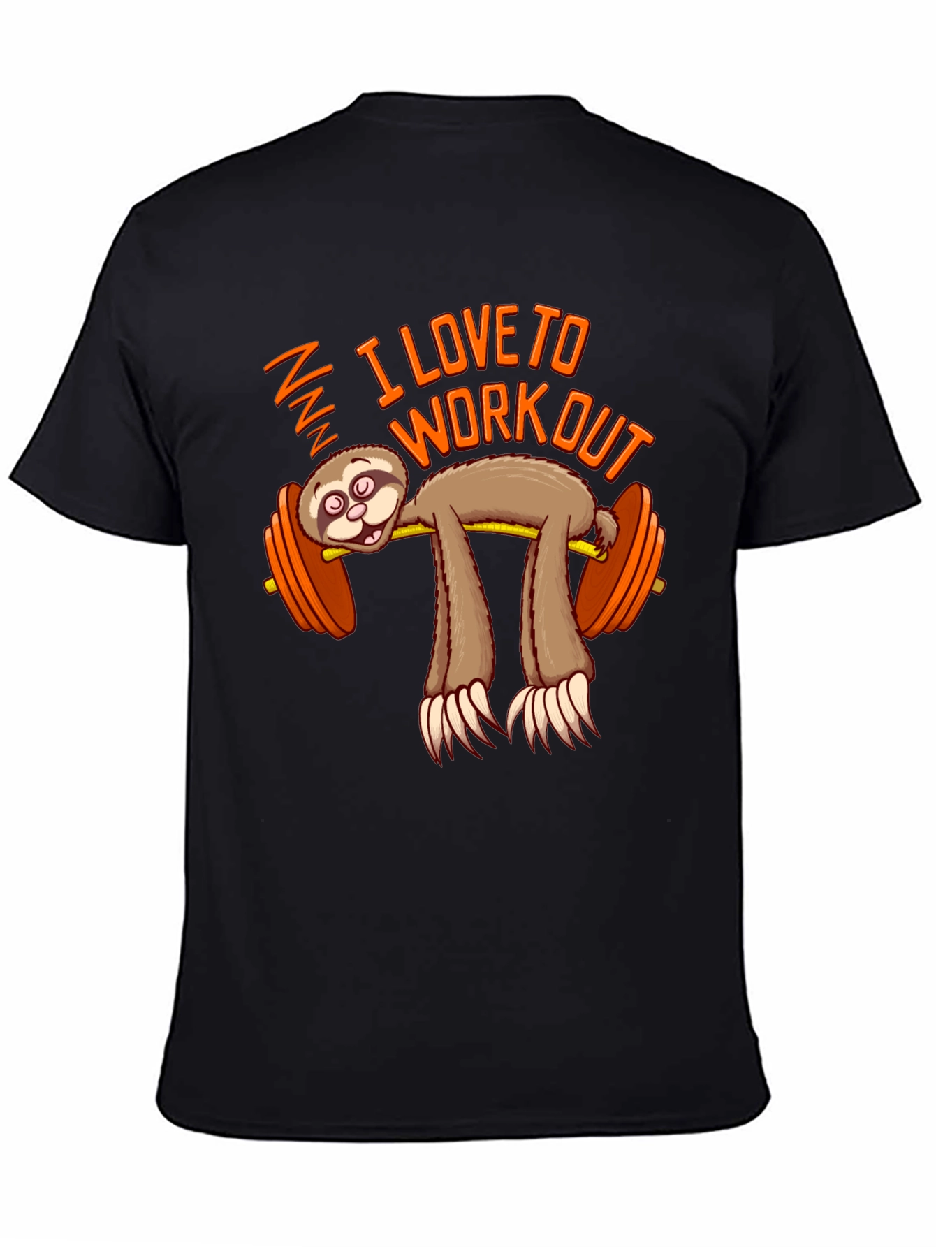 Funny Sloth Workout T-Shirt - I Love To Workout Gym Tee