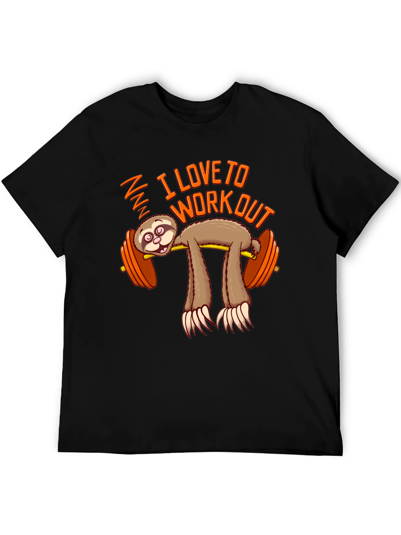 Funny Sloth Workout T-Shirt - I Love To Workout Gym Tee