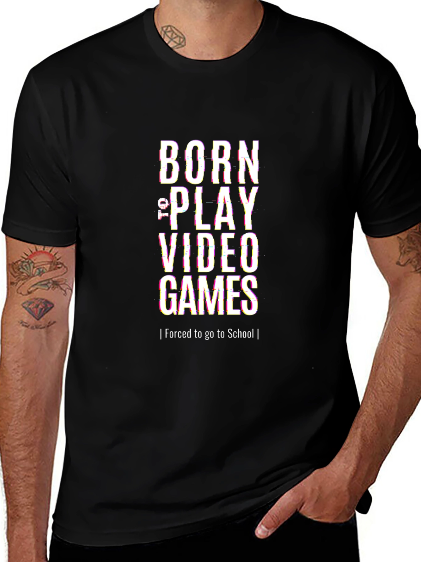 Born to Play Video Games Black T-Shirt