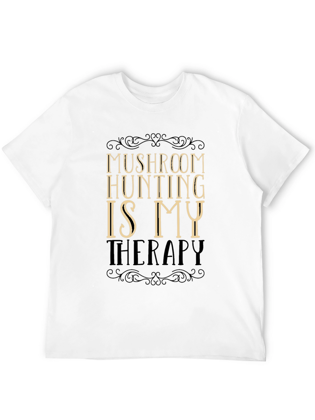 Mushroom Hunting Therapy T-Shirt - Black