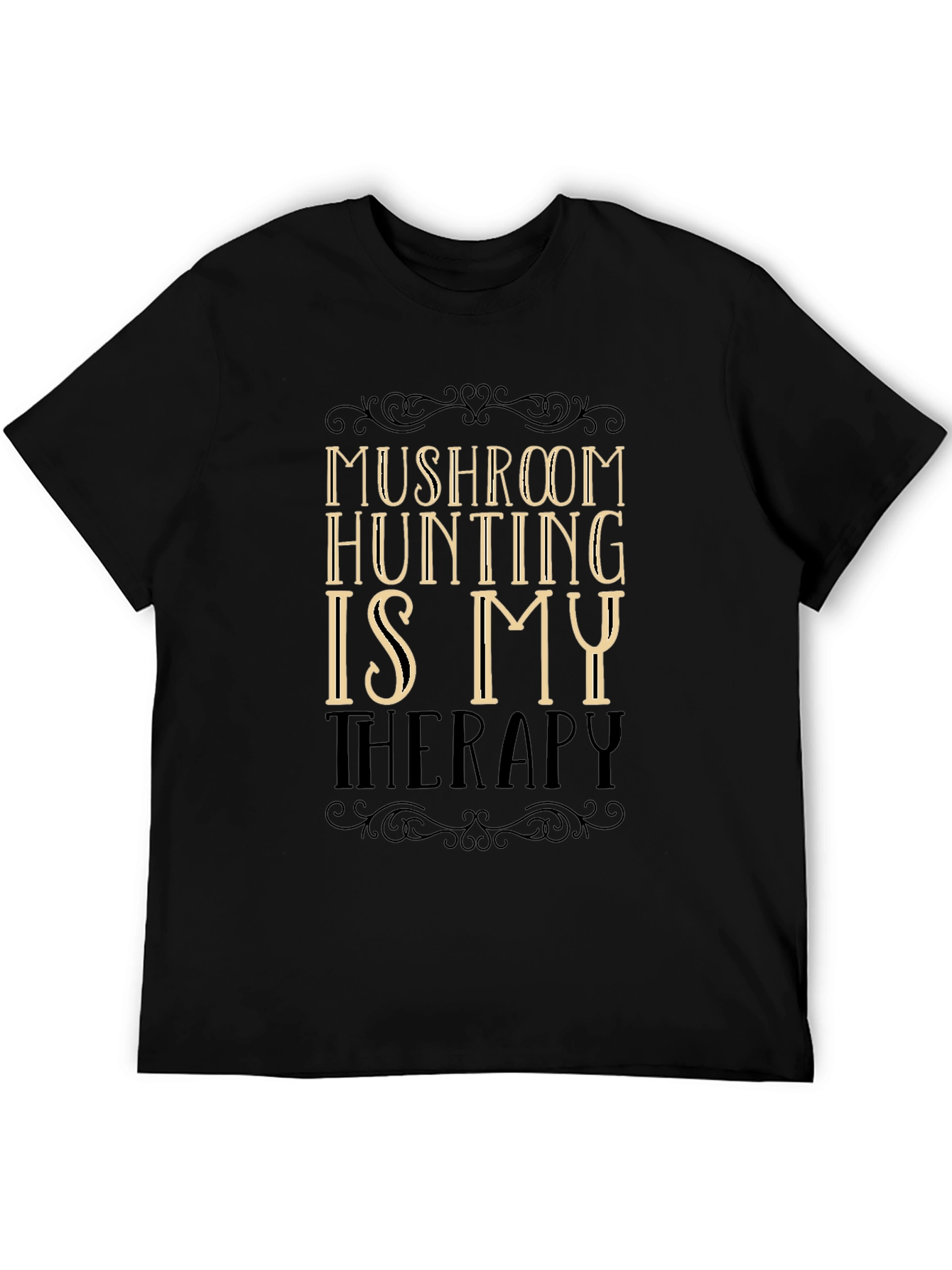 Mushroom Hunting Therapy T-Shirt - Black