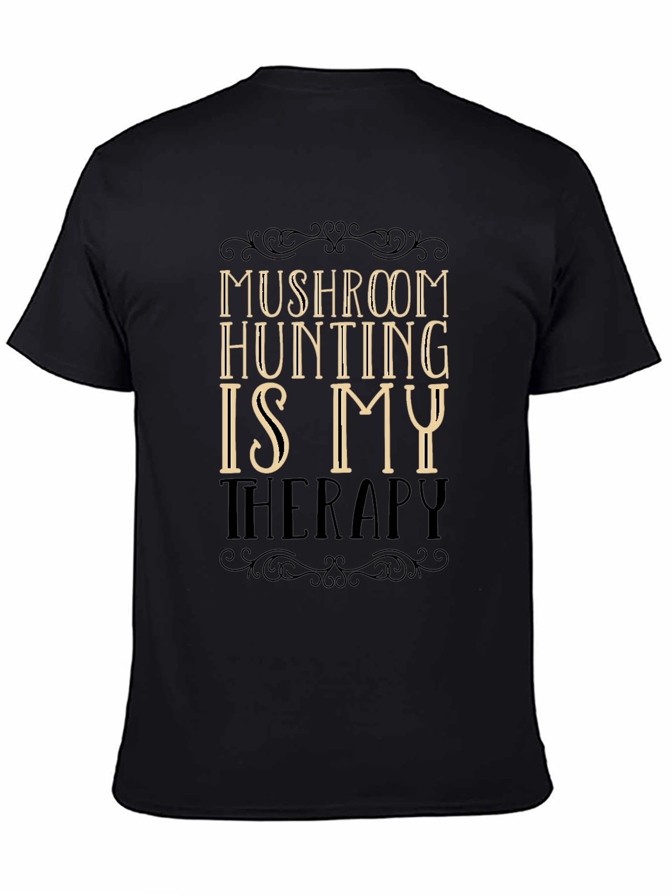 Mushroom Hunting Therapy T-Shirt - Black
